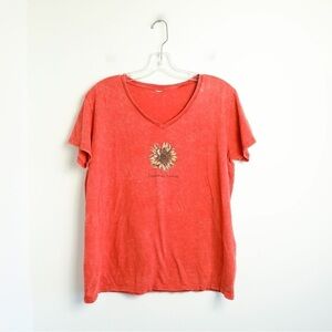 Tombstone Arizona red t-shirt cotton bohemian Southwestern sunflower stone wash